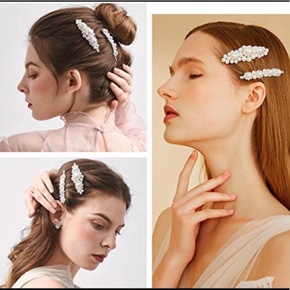 Pearls Hair Clips for Women/Girls - 4pcs - Picture 2 of 5